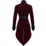 Burgundy Velvet 'Algonda' Swallow Tail Jacket