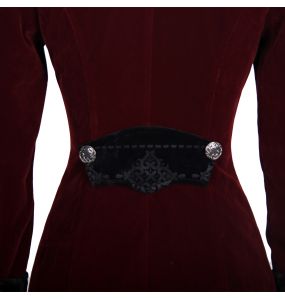 Burgundy Velvet 'Algonda' Swallow Tail Jacket