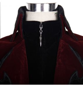 Burgundy Velvet 'Algonda' Swallow Tail Jacket