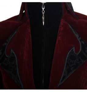 Burgundy Velvet 'Algonda' Swallow Tail Jacket