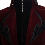 Burgundy Velvet 'Algonda' Swallow Tail Jacket