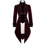 Burgundy Velvet 'Algonda' Swallow Tail Jacket