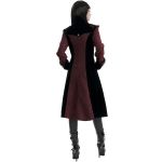 Manteau 'Limiteti' en Jacquard Rouge et Velours Noir