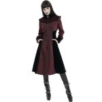 Manteau 'Limiteti' en Jacquard Rouge et Velours Noir