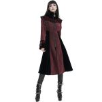 Manteau 'Limiteti' en Jacquard Rouge et Velours Noir