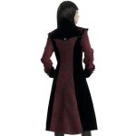 Manteau 'Limiteti' en Jacquard Rouge et Velours Noir