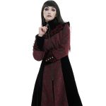 Manteau 'Limiteti' en Jacquard Rouge et Velours Noir