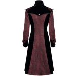 Red Jacquard and Black Velvet 'Limiteti' Coat