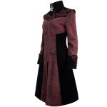 Manteau 'Limiteti' en Jacquard Rouge et Velours Noir