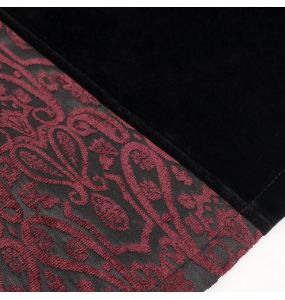 Red Jacquard and Black Velvet 'Limiteti' Coat