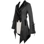 Gray Jacquard and Black Velvet 'Mc Dermot' Swallow Tail Jacket