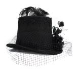 Females Black 'Mc Dermot' Victorian Top Hat