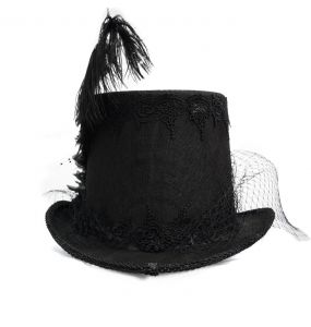 Females Black 'Mc Dermot' Victorian Top Hat