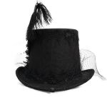 Females Black 'Mc Dermot' Victorian Top Hat