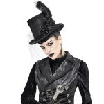 Females Black 'Mc Dermot' Victorian Top Hat