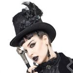 Females Black 'Mc Dermot' Victorian Top Hat