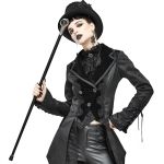 Females Black 'Mc Dermot' Victorian Top Hat