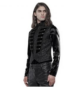 Black Brocade and Velvet 'Silvanus' Waistcoat