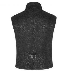 Gilet 'Silvanus' en Brocart et Velours Noirs