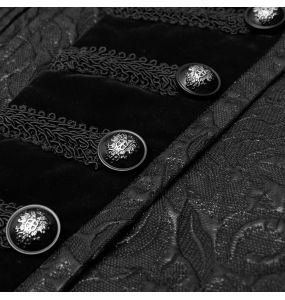 Black Brocade and Velvet 'Silvanus' Waistcoat