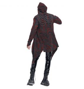 Black, Gray and Burgundy 'Stormshadow' Hooded Jacket