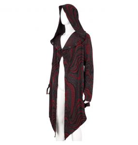 Black, Gray and Burgundy 'Stormshadow' Hooded Jacket