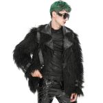 Black Vegan Leather and Fur 'Ildebad' Jacket