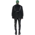 Black Vegan Leather and Fur 'Ildebad' Jacket