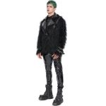 Black Vegan Leather and Fur 'Ildebad' Jacket