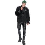 Black Vegan Leather and Fur 'Ildebad' Jacket