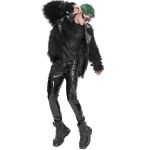 Black Vegan Leather and Fur 'Ildebad' Jacket