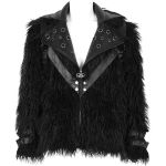 Black Vegan Leather and Fur 'Ildebad' Jacket