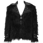 Black Vegan Leather and Fur 'Ildebad' Jacket