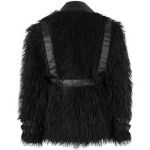 Black Vegan Leather and Fur 'Ildebad' Jacket