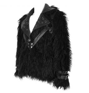 Black Vegan Leather and Fur 'Ildebad' Jacket