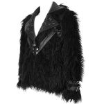 Black Vegan Leather and Fur 'Ildebad' Jacket