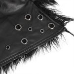 Black Vegan Leather and Fur 'Ildebad' Jacket