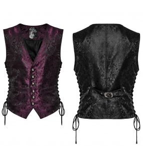 Gilet 'Eraric' en Jacquard Pourpre