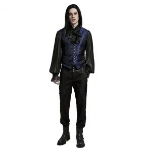 Black and Blue Jacquard 'Eraric' Waistcoat