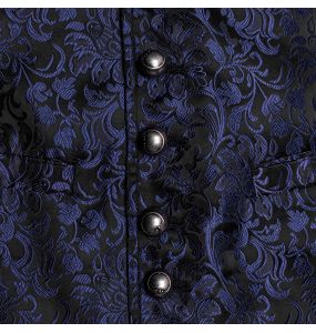 Black and Blue Jacquard 'Eraric' Waistcoat