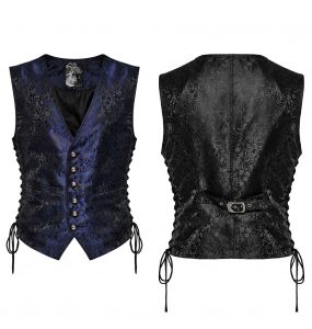 Black and Blue Jacquard 'Eraric' Waistcoat