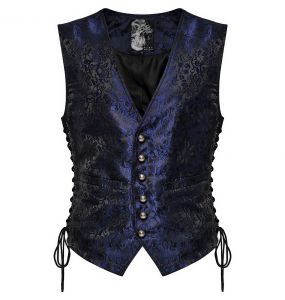 Black and Blue Jacquard 'Eraric' Waistcoat