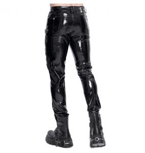 Black Patent Faux Leather 'Ildebad' Pants