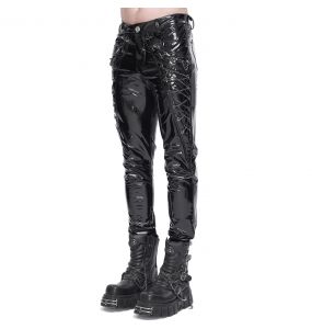 Black Patent Faux Leather 'Ildebad' Pants