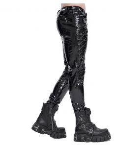 Black Patent Faux Leather 'Ildebad' Pants