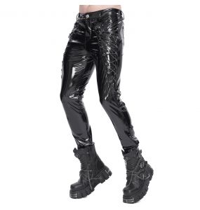 Black Patent Faux Leather 'Ildebad' Pants