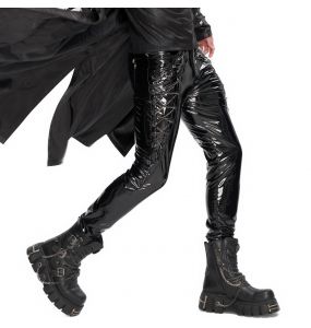 Black Patent Faux Leather 'Ildebad' Pants