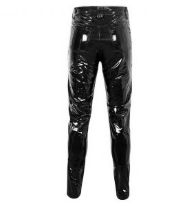 Black Patent Faux Leather 'Ildebad' Pants