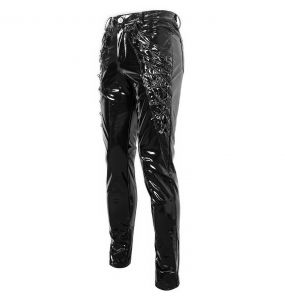 Black Patent Faux Leather 'Ildebad' Pants