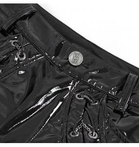 Black Patent Faux Leather 'Ildebad' Pants